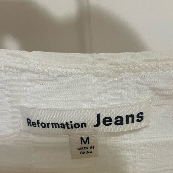 Reformation Dee Long Sleeve White Mini Dress - Picture 6 of 7